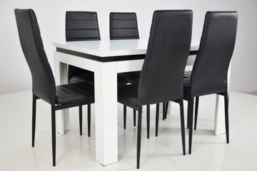 6 стульев и прочный раздвижной стол для СТОЛОВОЙ.