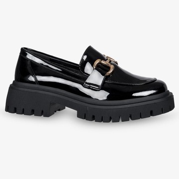 MOKASYNY PÓŁBUTY DAMSKIE WSUWANE MODNA SPRZĄCZKA STABILNA PLATFORMA r 39