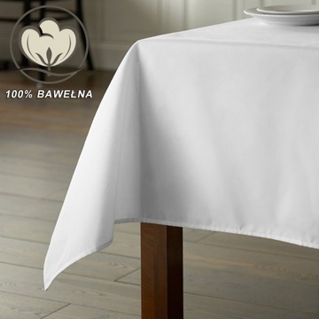Скатерть ГЛАДКАЯ хлопковая - THICK - 120x270 белая