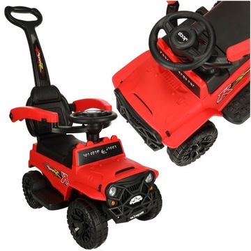 RIDE ON PUSH ВНЕДОРОЖНИК ЗВУКИ СВЕТА МАКС. 23 КГ КРАСНЫЙ + НАКЛЕЙКА