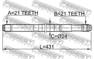 POLOOSA LEVÝ 21X431X21 FEBEST 0212-QG15LH