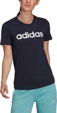 KOSZULKA DAMSKA ADIDAS ESSENTIALS SLIM LOGO GRANATOWA H07833 r L