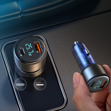 АВТОМОБИЛЬНОЕ ЗАРЯДНОЕ УСТРОЙСТВО ROCK H16 USB USB-C PD ПОДАЧА ПИТАНИЯ QC 72 Вт