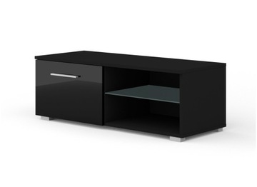 MONA 200 черная глянцевая двойная тумба под телевизор