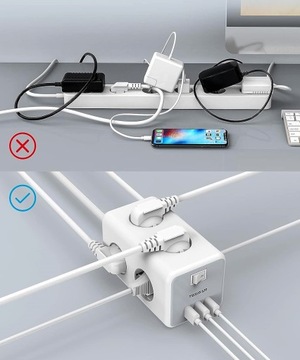 ЗАЩИТНАЯ ПОЛОСКА С 6 РАЗЪЕМАМИ! + 3 USB-ПОРТА КАЧЕСТВЕННО!