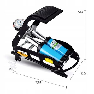 МОЩНЫЙ ДВУХПОРШНЕВЫЙ АВТОМОБИЛЬНО-ВЕЛОСИПЕДНЫЙ НАСОС НА НОЖКАХ
