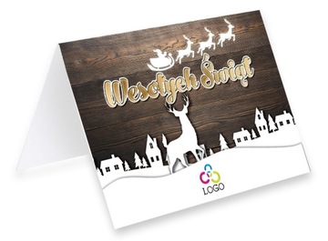 FIRMOWE KARTKI ŚWIĄTECZNE BIZNESOWE LOGO + KOPERTA