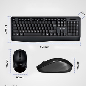 T-WOLF TF100 БЕСПРОВОДНАЯ МЕМБРАННАЯ КЛАВИАТУРА БЕСПРОВОДНАЯ BT + МЫШЬ МЫШЬ