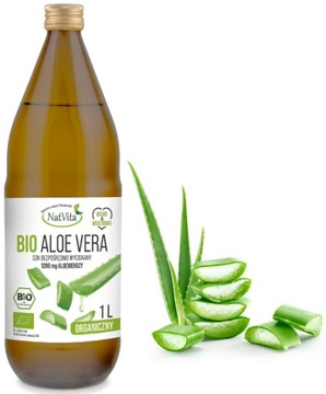 ALOE VERA BIO SOK Organiczny Aloesowy 1000ml NatVita Bezpośrednio Wyciskany