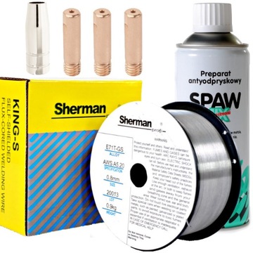 Drut samoosłonowy bezgazowy flux Sherman 0,8mm 1kg