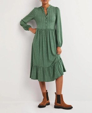 BODEN NOWA SUKIENKA ZIELONA KWIATKI TENCEL 44 XXL