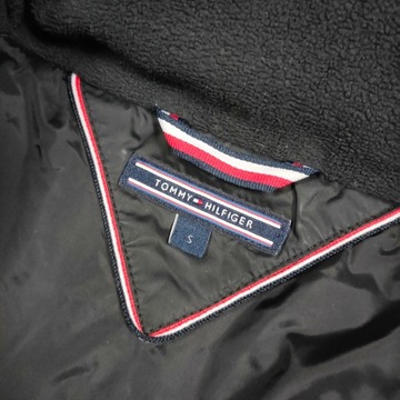 TOMMY HILFIGER Kurtka Parka Puchowa Damska z Futerkiem Logowana r. S