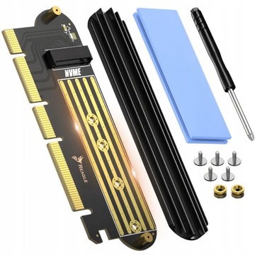 ADAPTER DYSKU M.2 SSD NVMe PCI-E 4.0 x16 x8 x4 64Gbps PRZEJŚCIÓWKA KIESZEŃ
