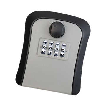 Key Storage Lock Box, Password Key Storage Case 4 Digit Wall Mounted Gray