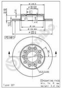 ЗАДНИЕ ДИСКИ BREMBO + КОЛОДКИ AUDI A4 B6 + COMBI