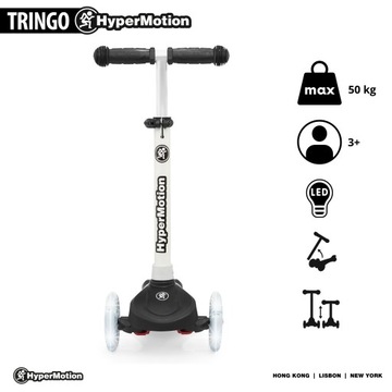 Самокат-балансир TRINGO трехколесный, 3-8 лет - черный + светящиеся светодиодные колеса