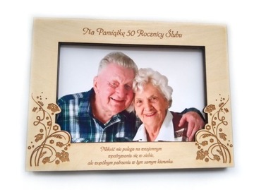 DREWNIANA Ramka + zdjęcie A5 dla Babci na prezent