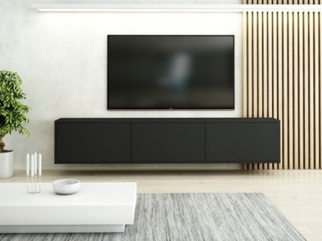 Szafka 160cm RTV Stolik Pod TV wisząca salon Czarny Mat