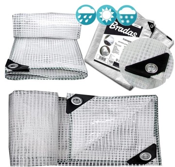 PLANDEKA 5X5 PRZEŹROCZYSTA BASENOWA Pod Basen 100g