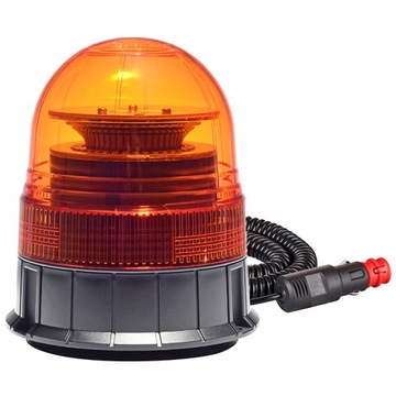 LAMPA OSTRZEGAWCZA BŁYSKOWA LED KOGUT R65 R10 12V 24V NA MAGNES IP56 ORANGE