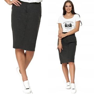 Spódnica damska ołówkowa JEANS do kolan MORAJ R. M