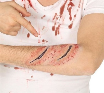 RANA LATEKSOWA CIĘTA MAKE UP ZOMBIE HALLOWEEN