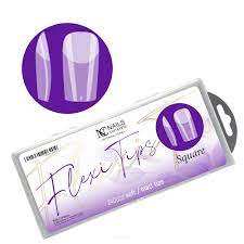 Tipsy do przedłużania paznokci PRZEZROCZYSTE Flexi Tips Square 240 szt.