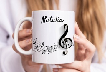 КРУЖКА МУЗЫКАЛЬНЫЕ НОТЫ + ЛЮБОЕ ИМЯ в подарок 330 мл