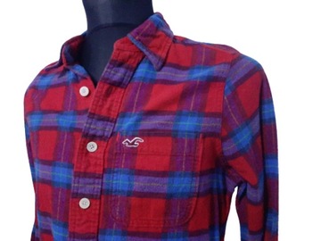 РУБАШКА МУЖСКАЯ HOLLISTER S, ХЛОПОК, ПЛОТНАЯ КЛЕТКА