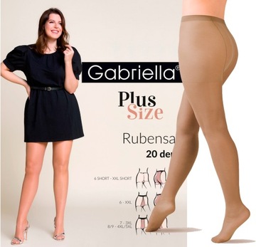 Rajstopy GABRIELLA Rubensa PLUS SIZE 20den r-7