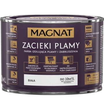 Farba MAGNAT zacieki i plamy Biała Izoluje zacieki i zabrudzenia 0,4L