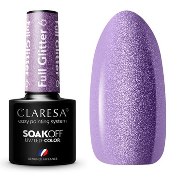 Lakier Hybrydowy Claresa Brokatowy Full Glitter 6