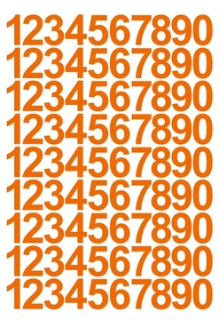 Наклейки с цифрами шириной 3 см. Пастельно-оранжевый
