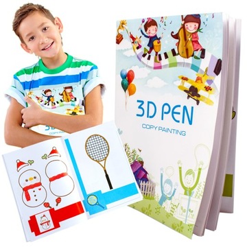 KSIĄŻKA DO DŁUGOPISU DRUKARKI 3D Z SZABLONAMI NA 40 STRON A4 + PODKŁADKA