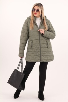 Женская осенняя стеганая одежда с переходом с капюшоном большие размеры