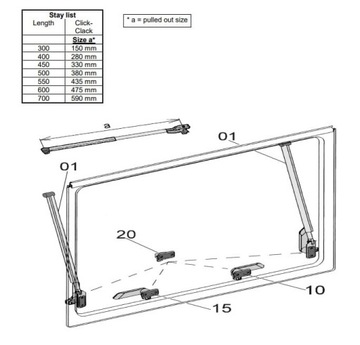 Оконный подъемник Dometic Seitz, рычаг привода 400