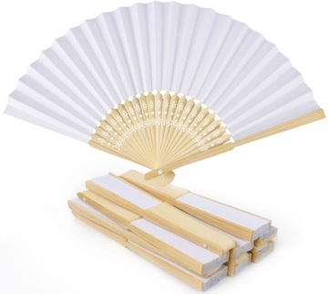 Белый деревянный бумажный веер складной DIY летняя свадьба невесты