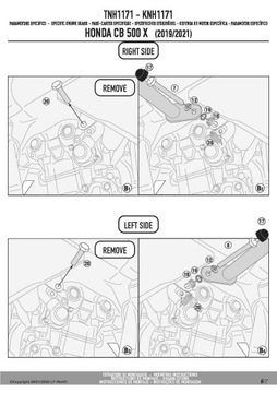 Kappa Верхние дуги защиты, крышки двигателя Honda CB500X (19-23) KNH1171