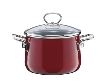 Набор кастрюль Riess Rosso бордового цвета, 5 предметов, серия Premium