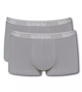 Majtki męskie sloggi szara kombinacja men GO ABC slipy Hipster 2 szt L