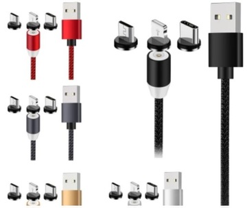 МАГНИТНЫЙ КАБЕЛЬ 3x1 ЗАРЯДНОЕ УСТРОЙСТВО ДЛЯ IPHONE USB MICRO C