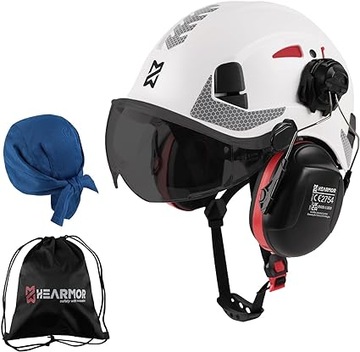 Kask ochronny dla budowlańców, dla drwali Hearmor 3 w 1