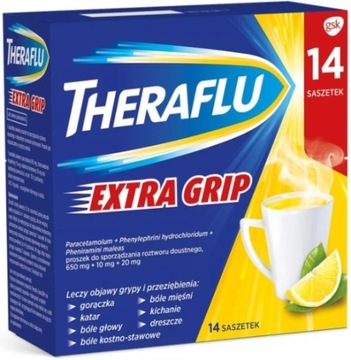 Theraflu Extra Grip grypa przeziębienie 14saszetek