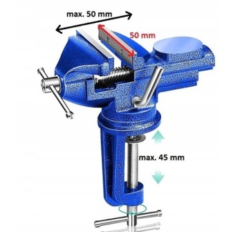 IMADŁO ŚLUSARSKIE OBROTOWE 360 Z KOWADŁEM ŻELIWNE STOŁOWE SOLIDNE