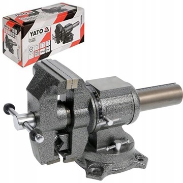 РОТОРНЫЕ МАШИННЫЕ ТИСКИ YATO 100MM, ЧУГУННЫЕ, С НАКОВАЛЬНИЕЙ 360D.