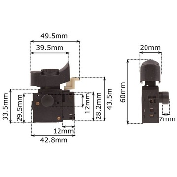 Выключатель дрели ФА2-6/1БЕК