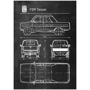 Plakat FSR Tarpan Retro Patent Schemat