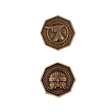 KRASNOLUDY MIEDZIANA METALOWA MONETA 1 SZT LARP RPG