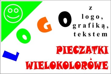 Pieczątki wielokolorowe 60x40 tekst logo + PROJEKT