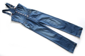 H&M XS KOMBINEZON JEANS DOPASOWANY OGRODNICZKI